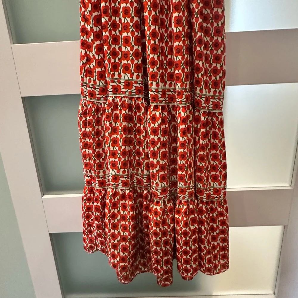 Max Studio Red & White Poppy-Print Blouse - Picture 7 of 7